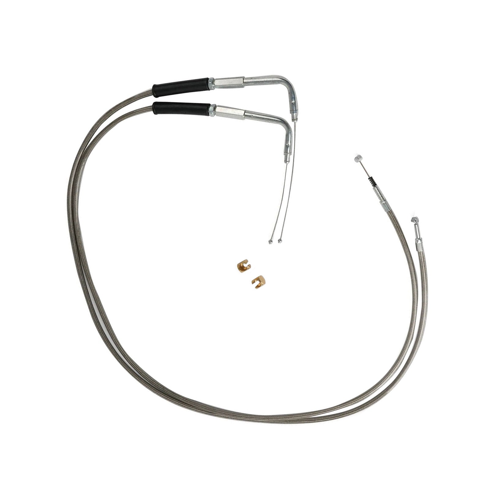 Throttle and Idle Cable Set 56-1/2 Stainless Steel Suitable For Harley-Davidson-1