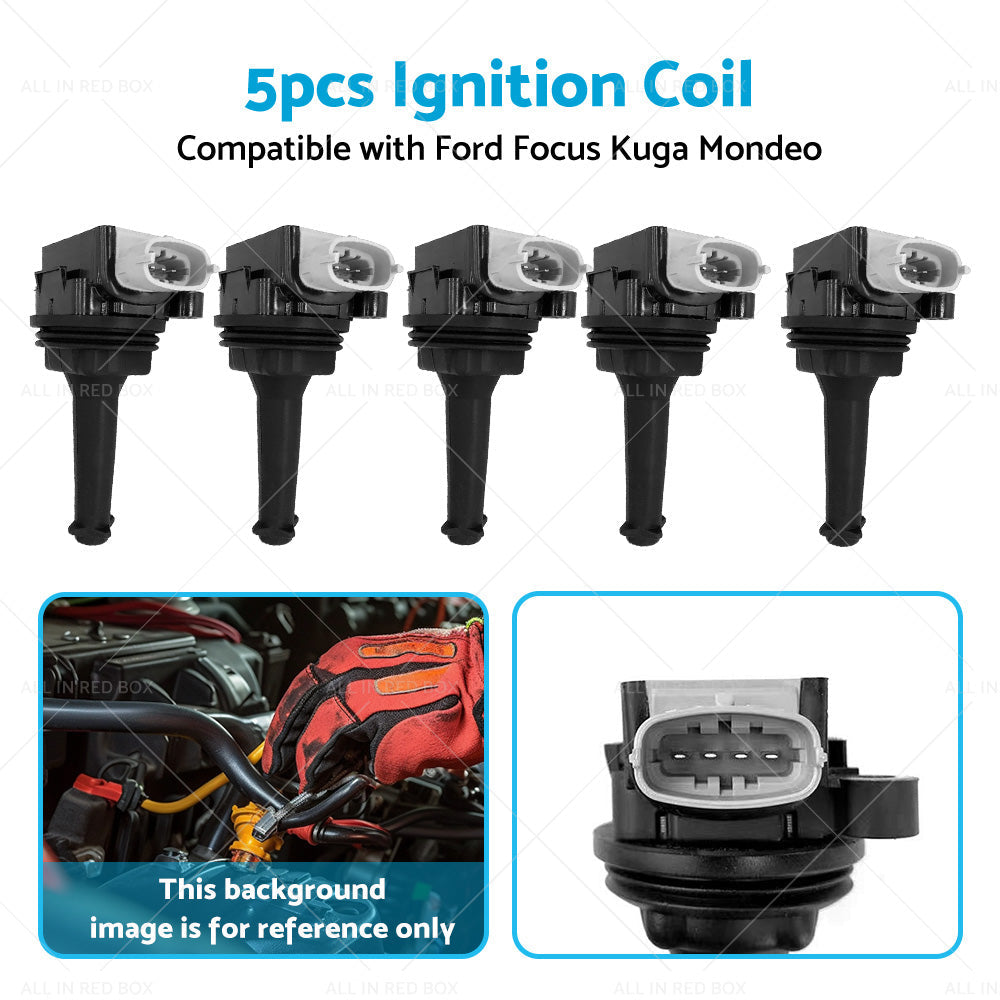 5PCS Ignition Coil Suitable For Ford Focus ST XR5 RS Mondeo XR5 Kuga 2. 5L Turbo-4