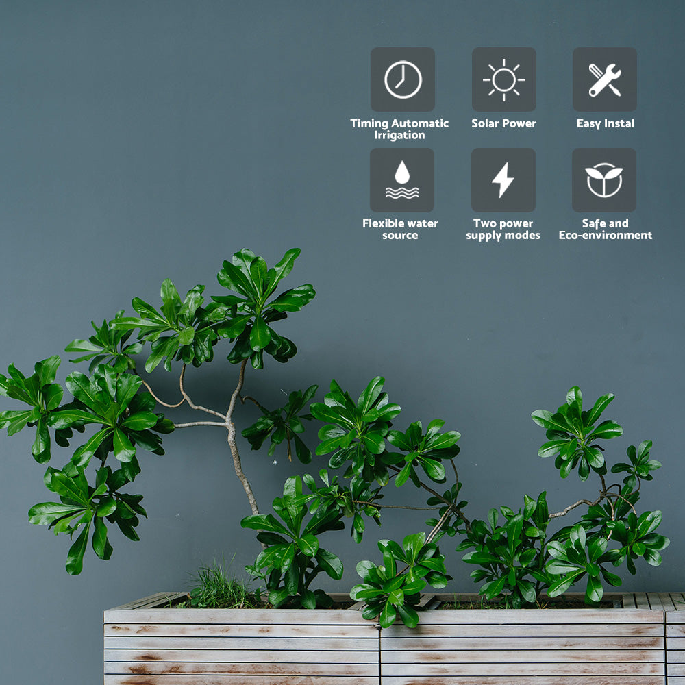 Smart Drip Self-Watering Irrigation Timer Kit 10M Solar-Powered Automatic Plant Watering System-3