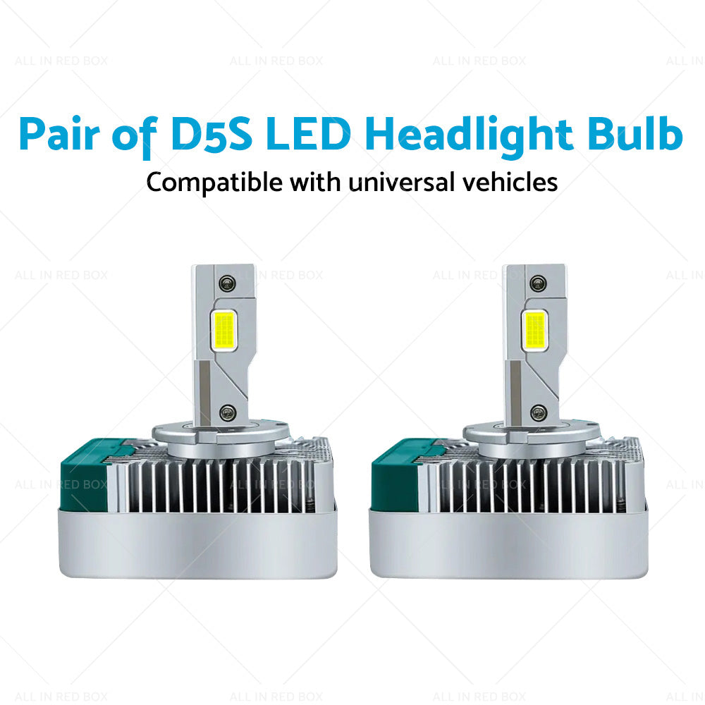 2pcs D5S LED Headlight Bulbs Conversion Kit Replace HID Xenon Lamps 6000K 90W-3
