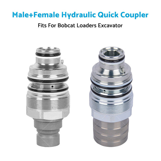 For Bobcat Male  and  Female Hydraulic Flat Face Quick Coupler 46mm 1 13 or 16 inch  thread-1