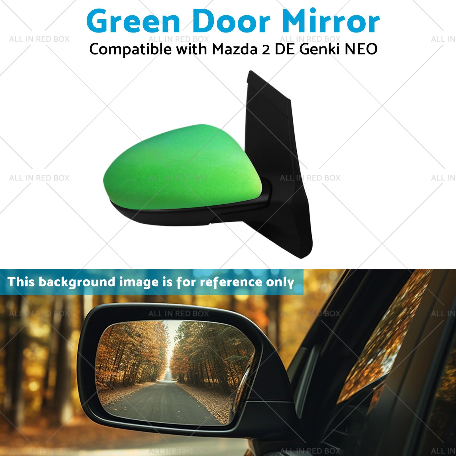 Left Side Green Rearview Mirror Suitable for 2007-2014 Mazda 2 DE Genki NEO MAXX-4