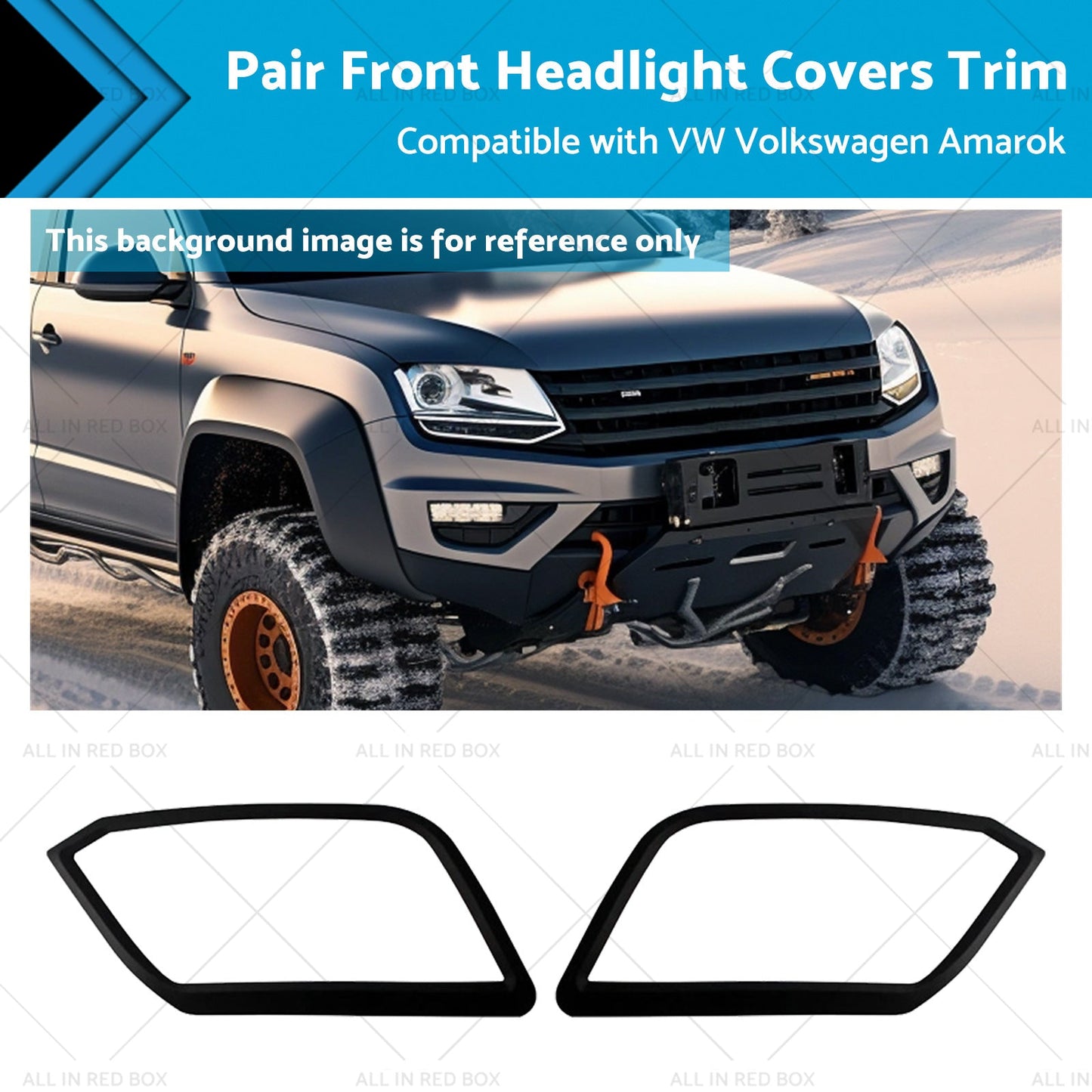 Pair Front Headlight Covers Trim Suitable for VW Volkswagen Amarok 09-22-0