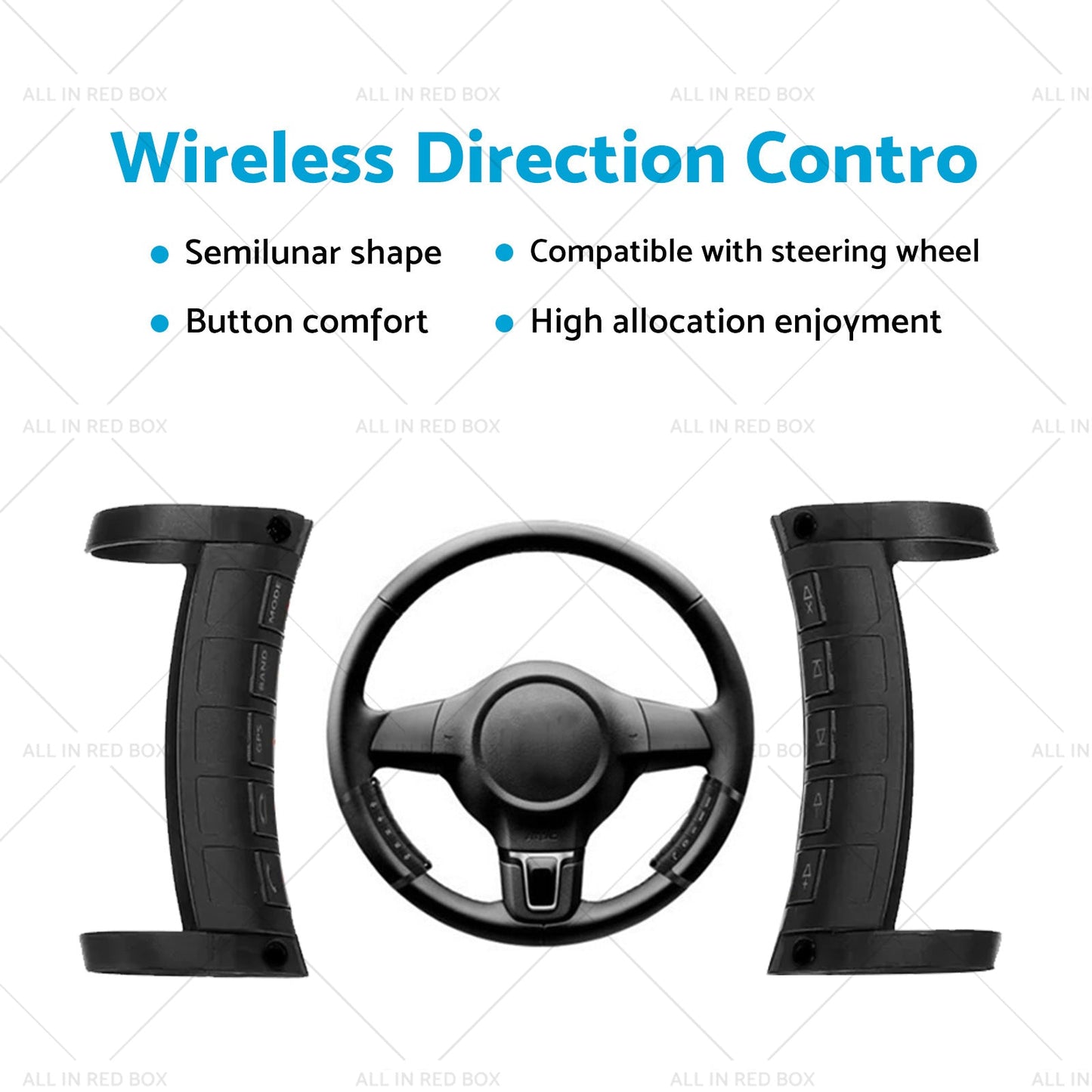 LED Wireless Blue-tooth Auto Car Steering Wheel Button Controller For Stereo-3