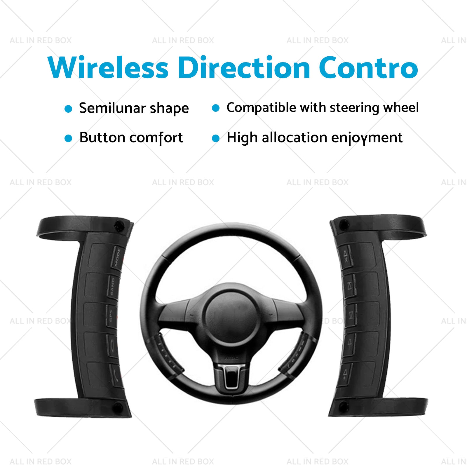 LED Wireless Blue-tooth Auto Car Steering Wheel Button Controller For Stereo-3