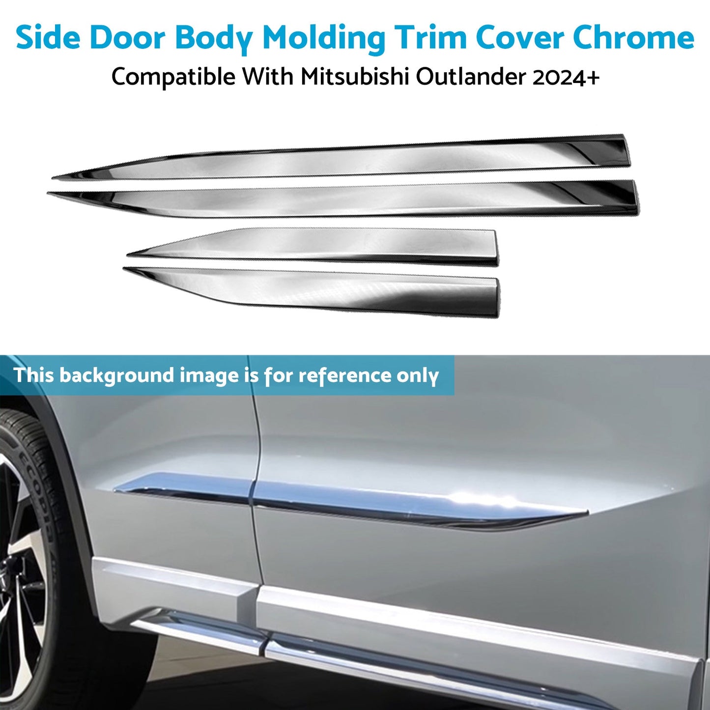Side Door Body Molding Trim Cover Chrome Suitable For Mitsubishi Outlander 2024+-4