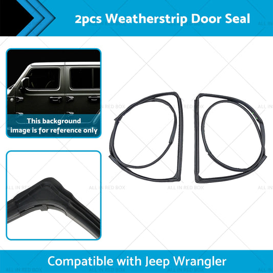 2pcs Front Door Weatherstrip Gasket Seal Suitable For Jeep Wrangle JK 2007-2018-1