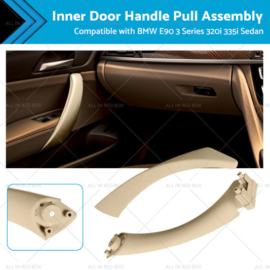 Left Inner Door Panel Handle Pull Beige Suitable For BMW E90 3 Series 320i Sedan-0