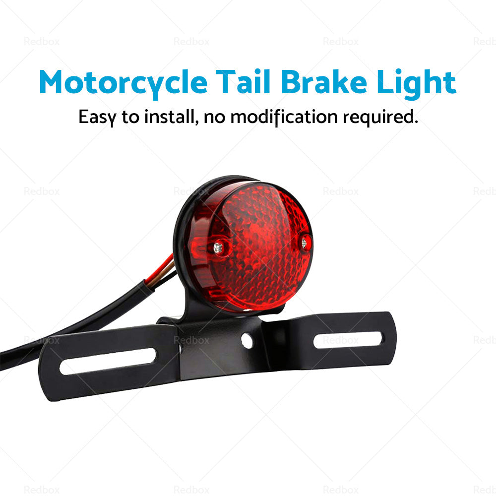 Motorcycle Tail Brake Light Number License Bulb Retro Rear Stop Lamp Universal-1