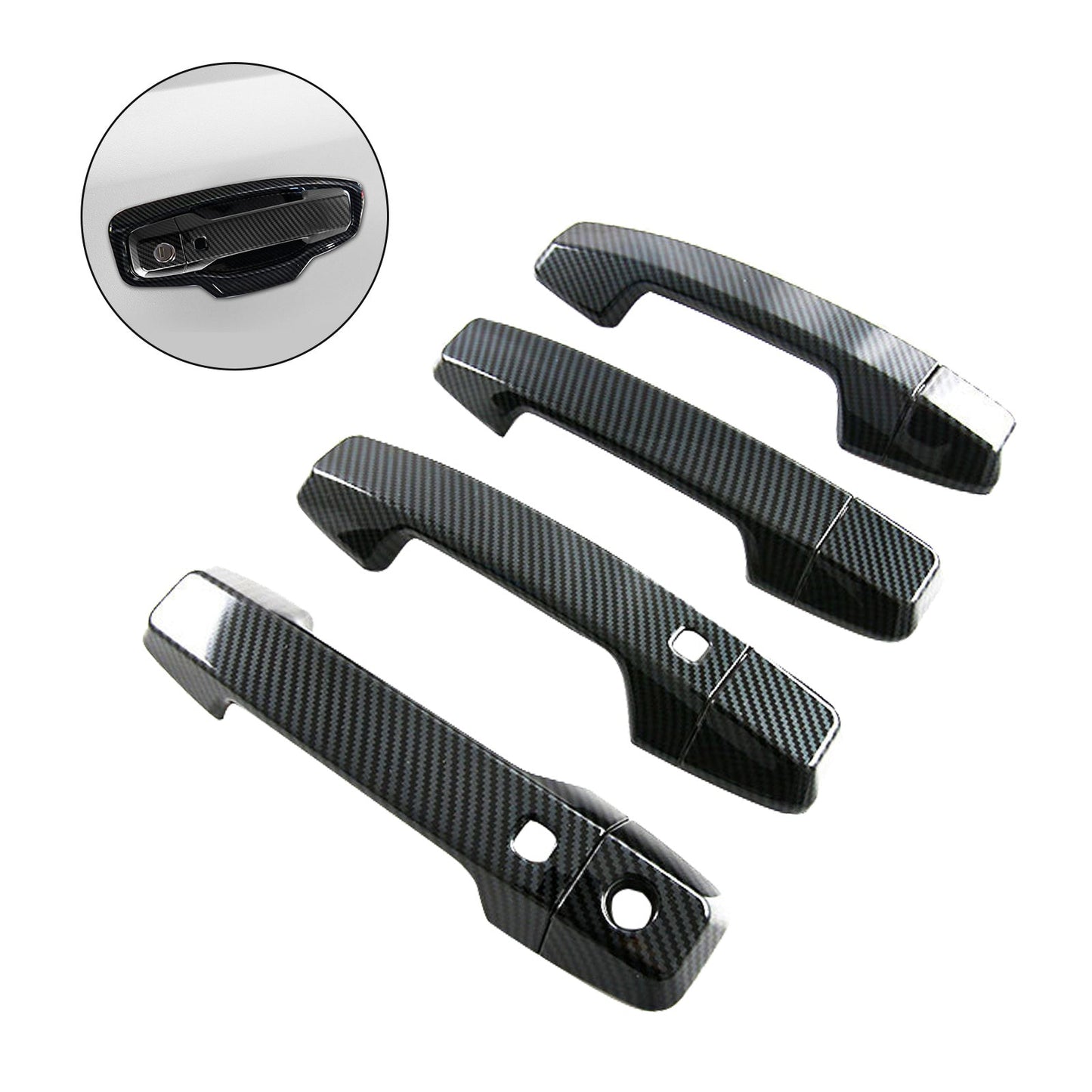 Side Door Handle Covers Suitable For Mitsubishi Triton L200 23-25 Carbon Fiber-4