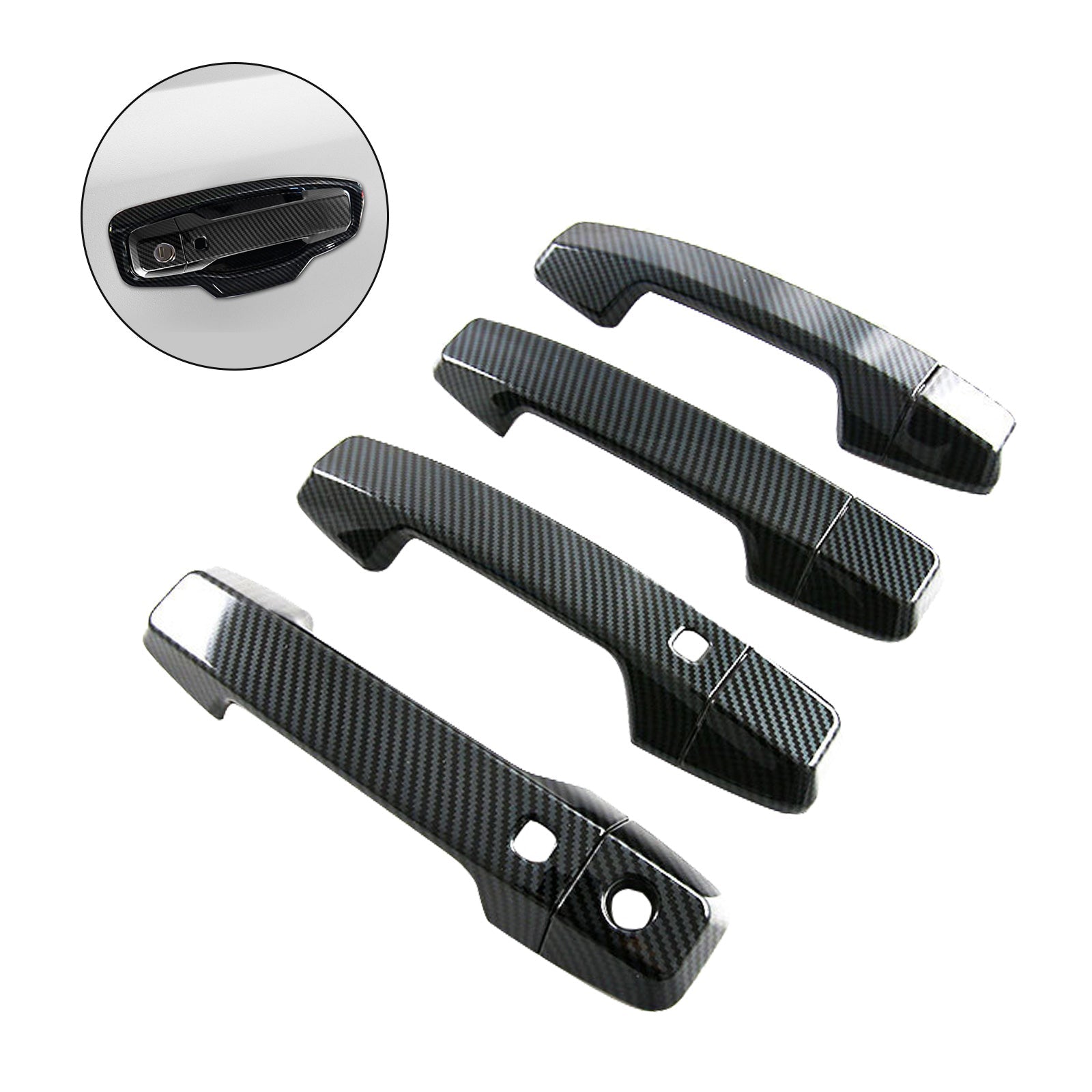 Side Door Handle Covers Suitable For Mitsubishi Triton L200 23-25 Carbon Fiber-4
