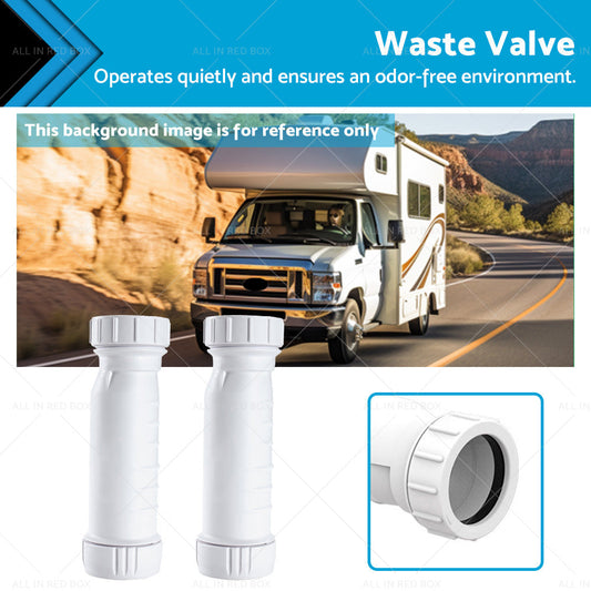 2Pcs Set Waterless Self Sealing Waste Valve Inline Trap Bath Basin Caravan RV-0