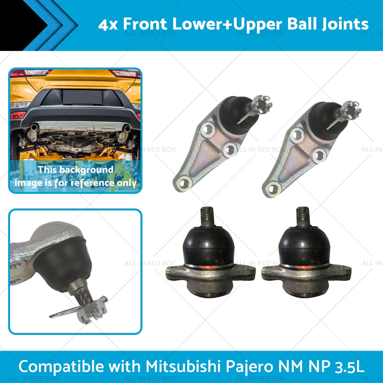 4x Front LowerUpper Ball Joints Suitable for Mitsubishi Pajero NM NP 3. 5L 00-11-1
