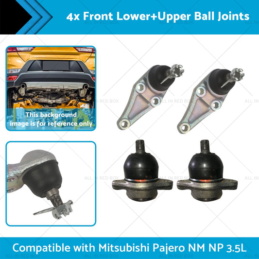 4x Front LowerUpper Ball Joints Suitable for Mitsubishi Pajero NM NP 3. 5L 00-11-1