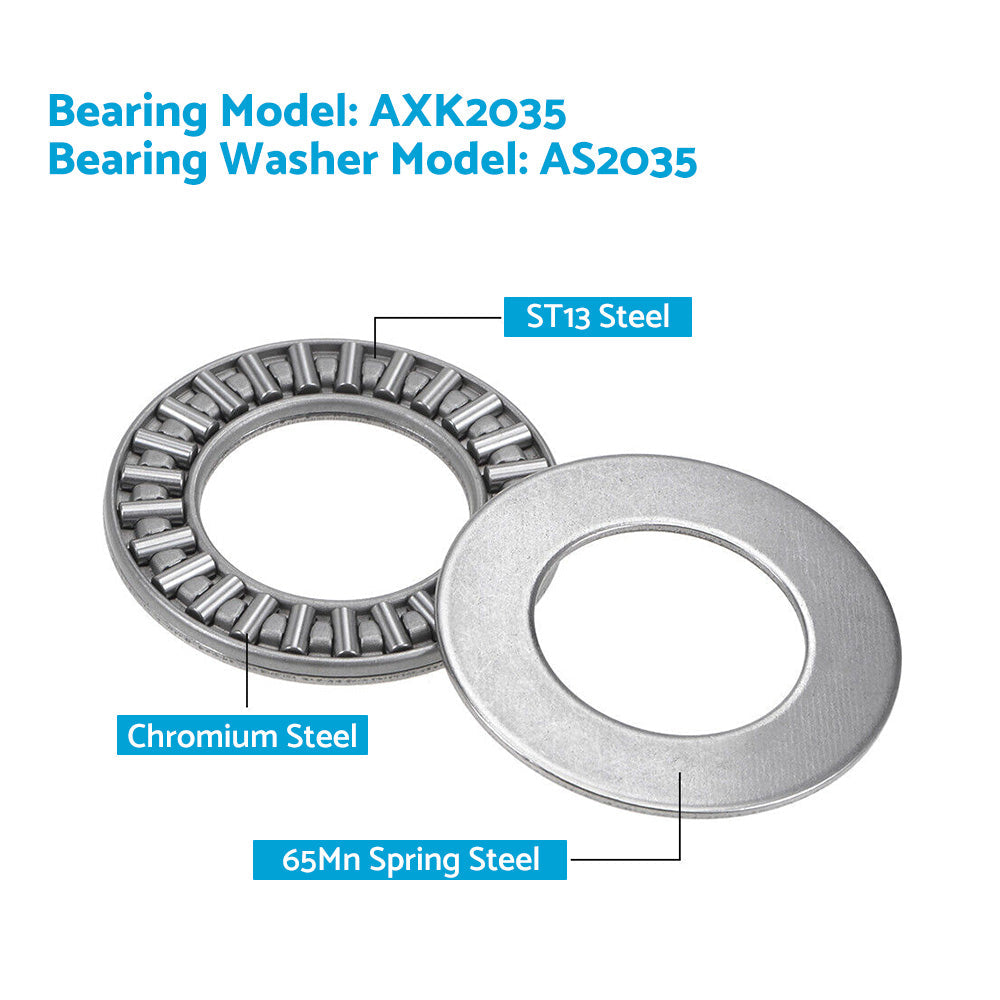 10PCS 20mm x 35mm x 2mm AXK2035 Thrust Needle Roller Bearing with AS2035 Washer-4