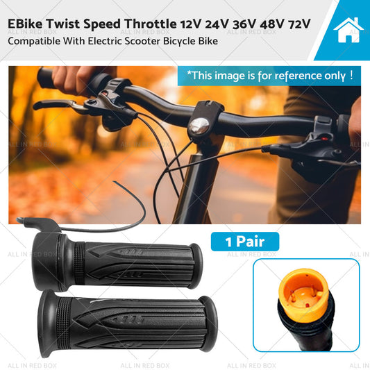 EBike Twist Speed Throttle 12V 24V 36V 48V 72V For Electric Scooter Bicycle Bike-0