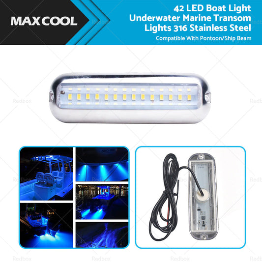 42LED Boat Light Underwater Marine Transom Lights 316 Stainless Steel Pontoon-0