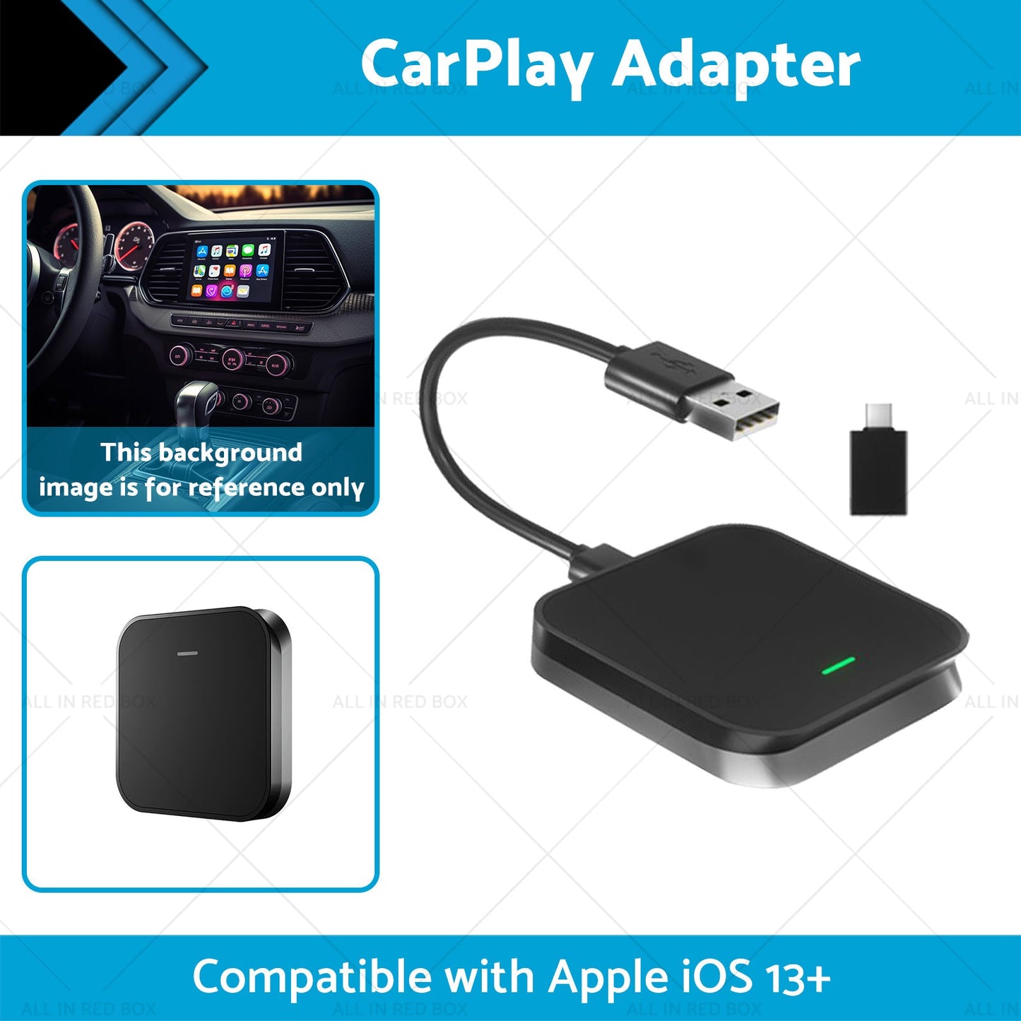 Bluetooth USB Wireless Receiver Black Suitable for Apple CarPlay Adapter-1