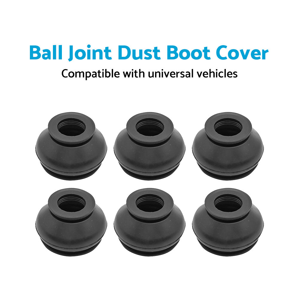 6PCS Universal Black Rubber Ball Joint Dust Boot Cover Tie Rod End Set  Kit Part-3