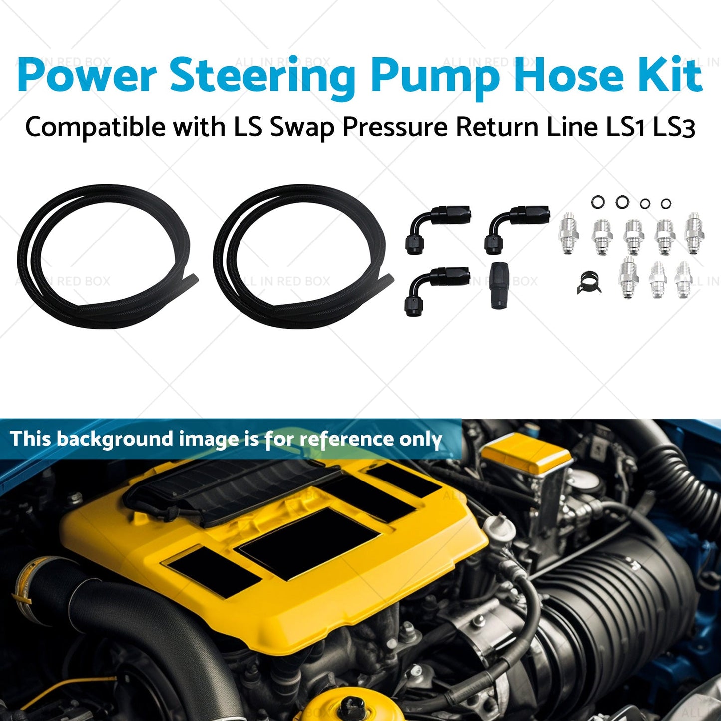 Power Steering Pump Hose Kit Suitable for LS LS1 LS3 Swap Pressure Return Line-4