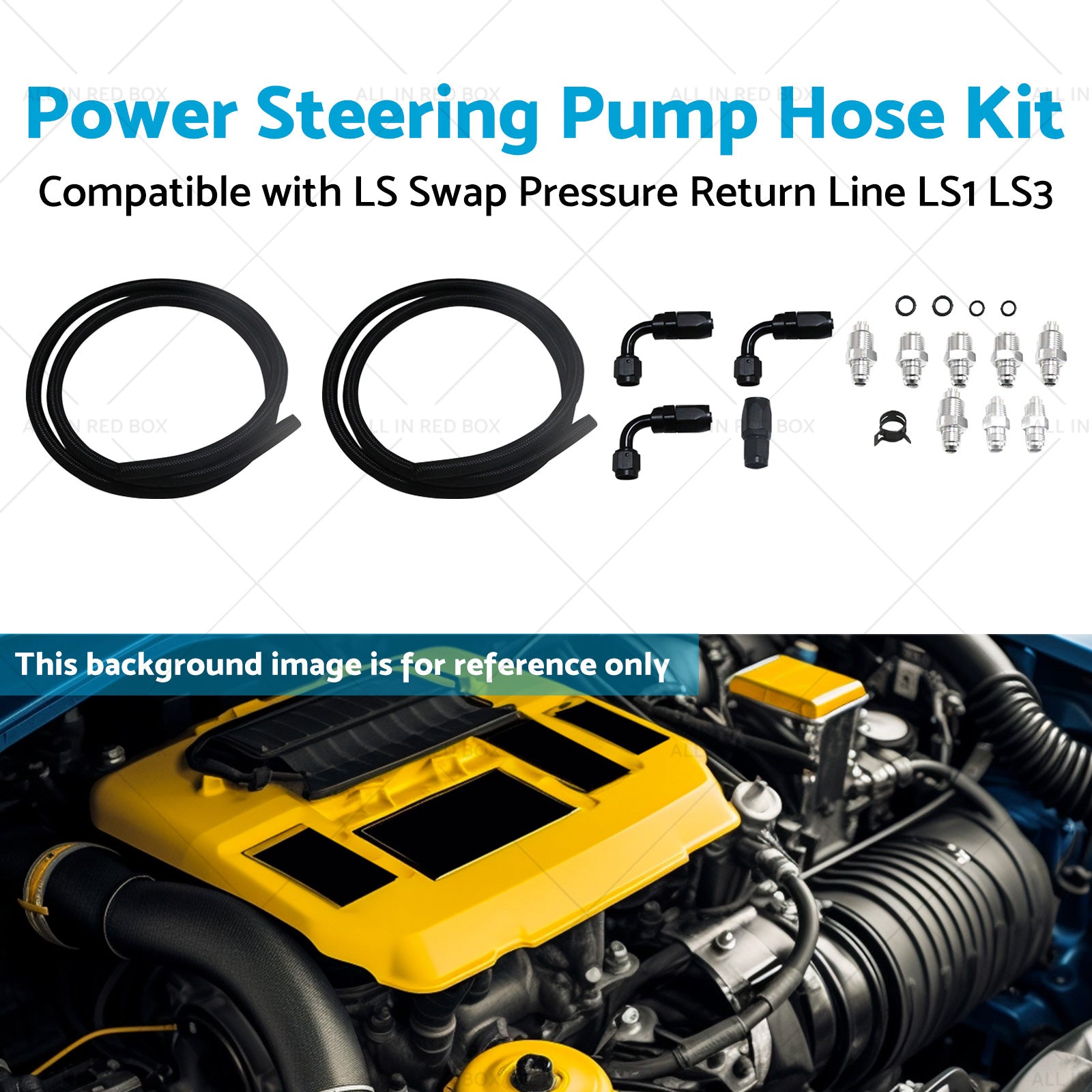 Power Steering Pump Hose Kit Suitable for LS LS1 LS3 Swap Pressure Return Line-4