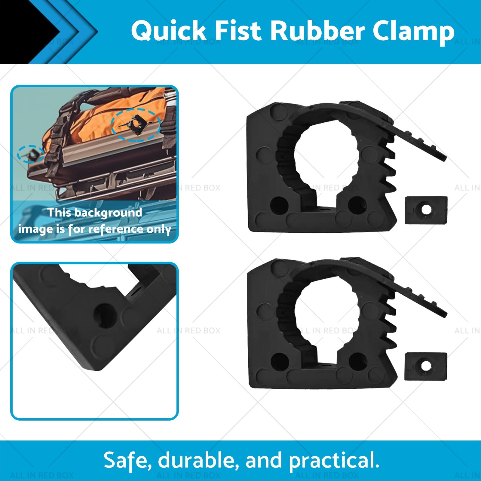 2x Car Rubber Clamps Bases Adapter 25-45mm Shovel Axe Retainer Fixing Holder-1