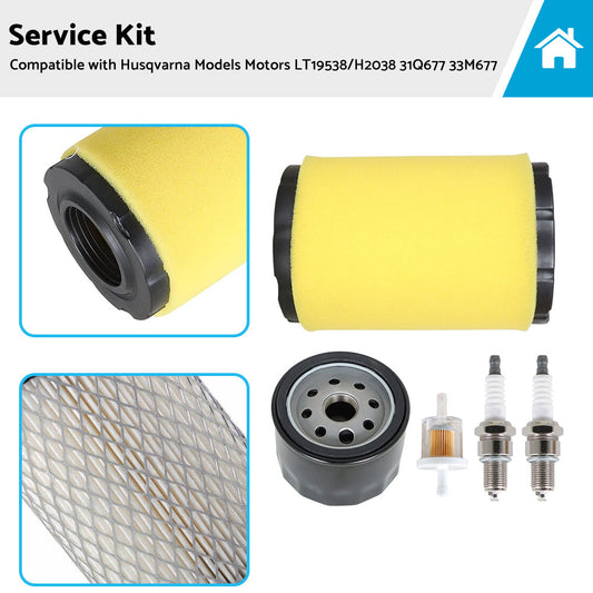 Service Kit Suitable For Husqvarna Models Motors LT19538 H2038 31Q677 33M677-0