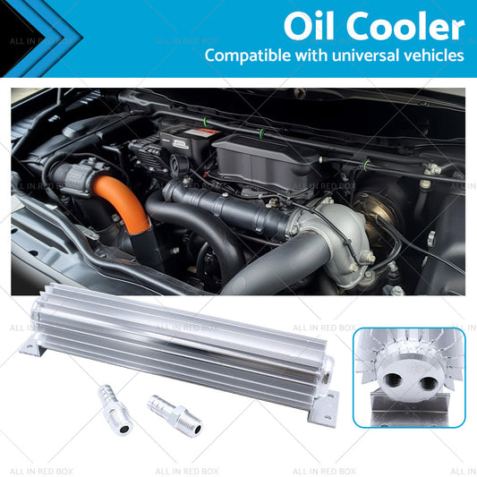 Universal 12'' Aluminum Dual Pass Finned Transmission Oil Cooler W Fittings SL-0