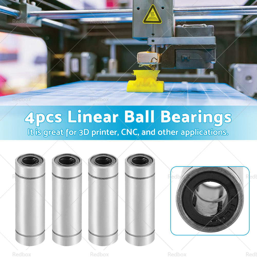 4PCS LM8UU Extra Long Linear Ball Bearings 8mm Bore Dia 15mm OD 45mm Length-2