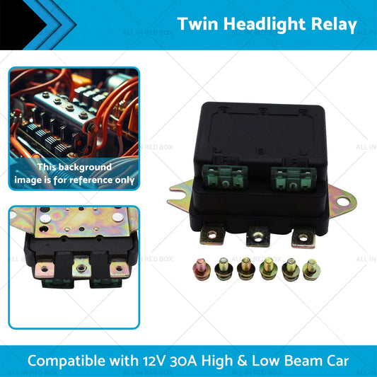 Universal Twin Headlight Relay 12V 30A High  and  Low Beam Car Accessory NLR-132-1