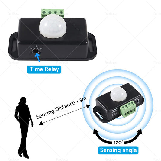 8m Body Infrared PIR Motion Sensor Switch For LED Light Strip Automatic 12V 24V-1