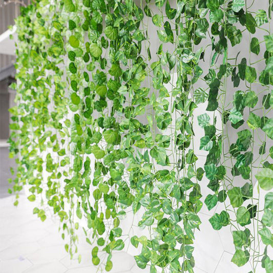 12x2M Green Plastic Leaf Foliage Artificial Ivy Suitable For Decorating Homes 12x2M Green Plastic Leaves-1