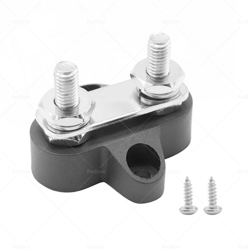 Bus Bar Terminal Block Heavy Duty Dual M6 Power Distribution Stud Black-1