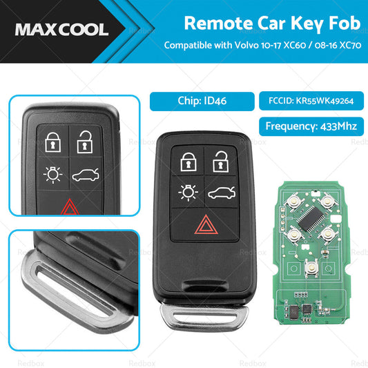Remote Car Key Fob Entry KR55WK49264 Suitable For Volvo 10-17 XC60   08-16 XC70-0