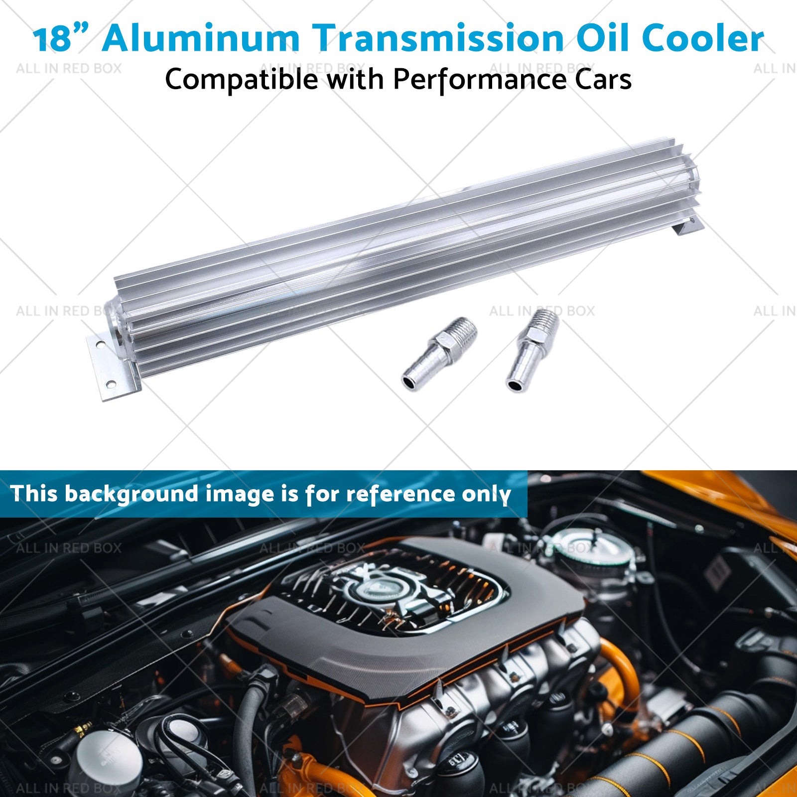 Universal 18inch Dual Pass Transmission Trans Cooler with 1 4inch NPT Fitting Aluminum-4