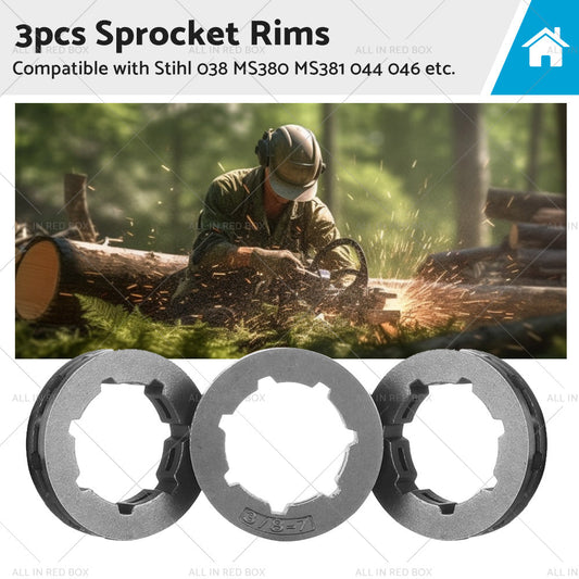 3PCS 3 8inch 7T Sprocket Rim Suitable for STIHL 044 046 066 MS440 MS441 MS460 MS660-0