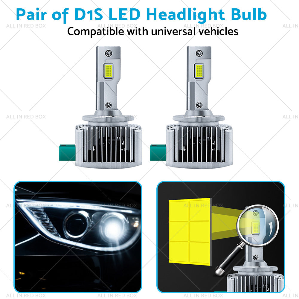 Pair of 6000K For Replace HID Xenon D1S LED Headlight Bulbs Conversion 90W 2pcs-4