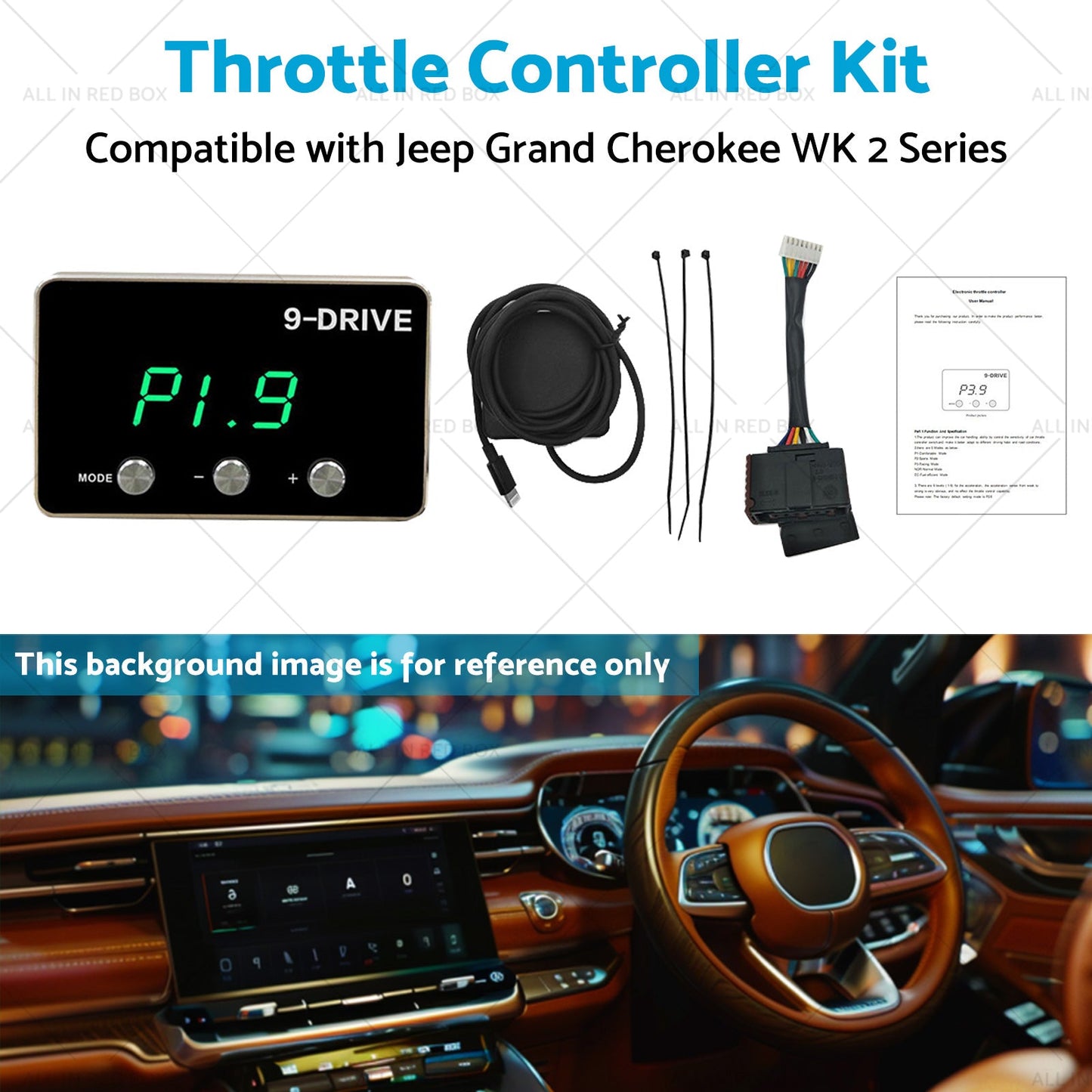 Suitable for Jeep Grand Cherokee WK2 11-21 Black EVC Throttle Controller Kit-3