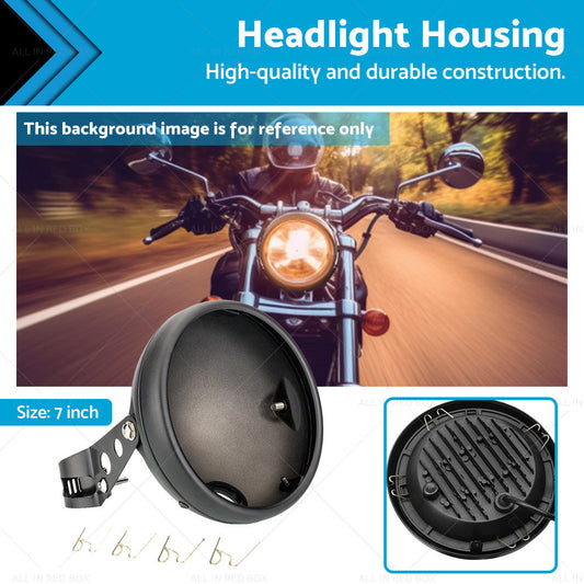 7inch Inch Motorcycle Head Light Bulb Bucket Housing Bracket Suitable For Harley-0