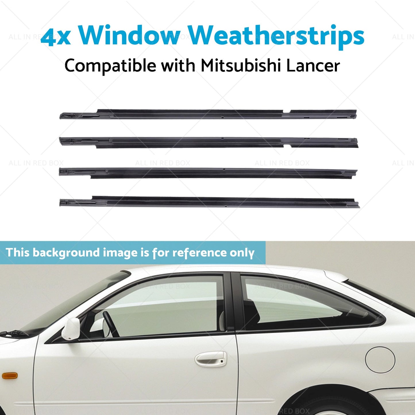 4x Window Weatherstrips Trim Belt Set Suitable for Mitsubishi Lancer 08-17-4