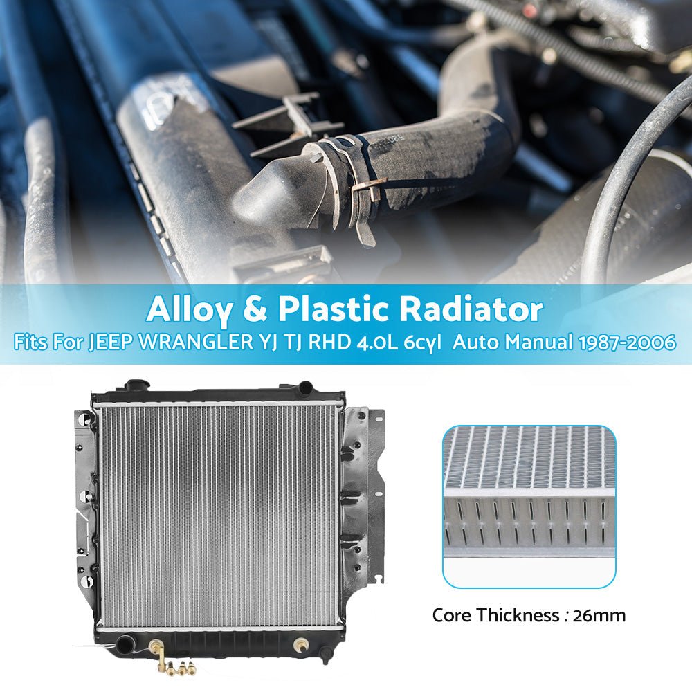 RADIATOR FIT JEEP WRANGLER YJ TJ RHD 4. 0L 6cyl  1987-2006? Auto  and  Manual-3