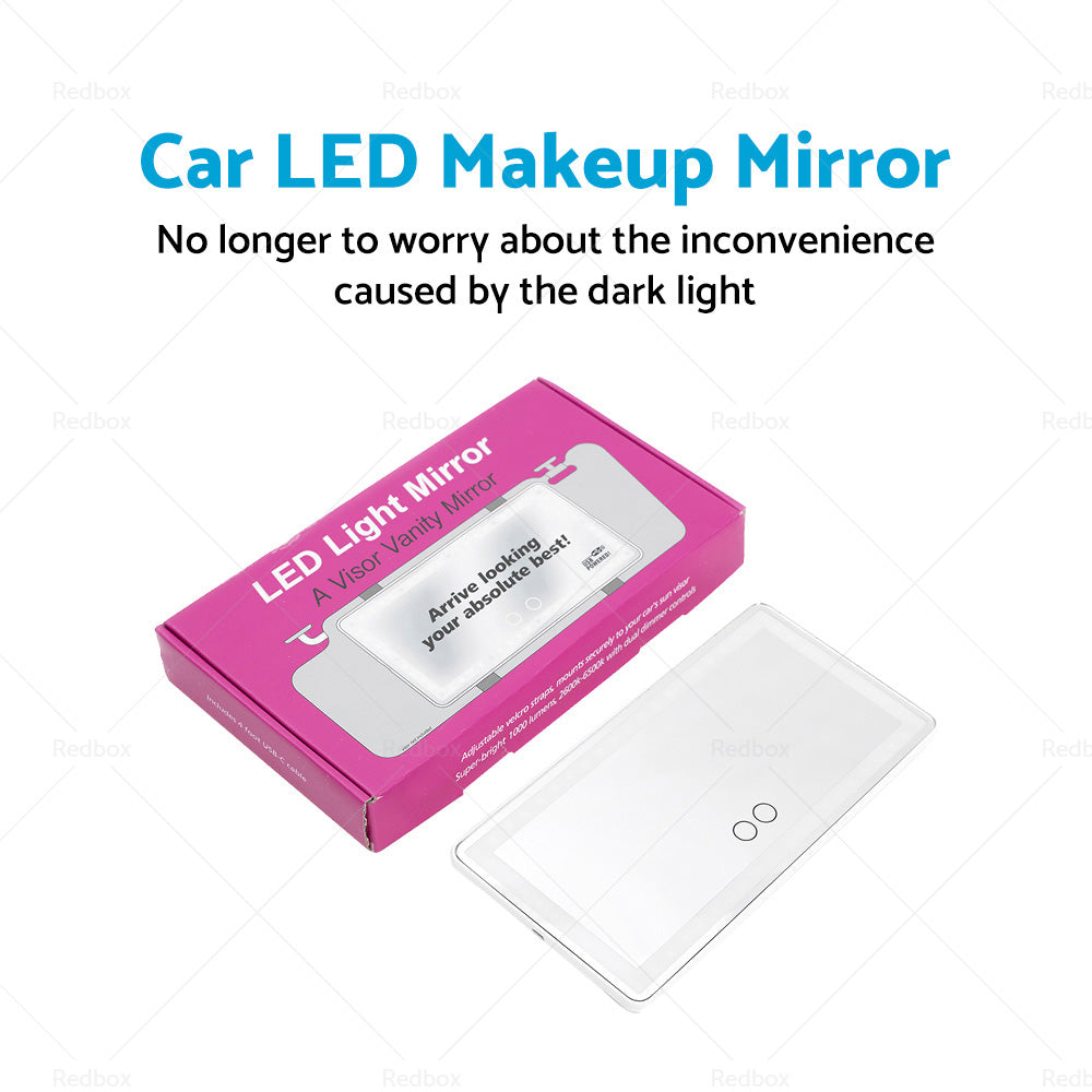 Car Sun Visor LED Makeup Cosmetic Mirror Set with 3 Type Light Touch Screen New-3