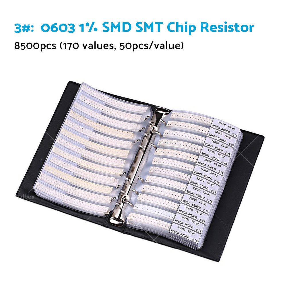 1x 0201/0402/0603/0805/1206 SMD/SMT Capacitor Chip Resistor Samples Book Kit-4