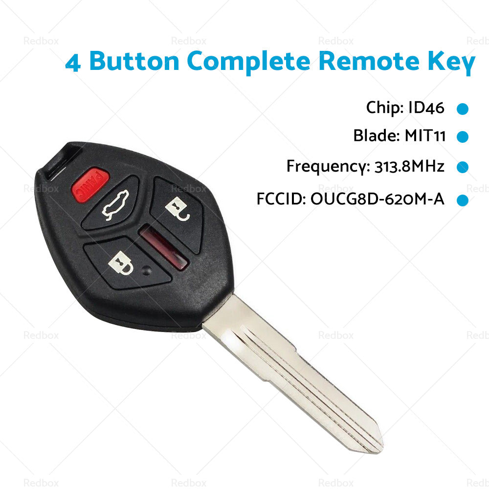 4 Button Complete Remote Key Fob Fits For Mitsubishi 380 Series 2005-2008-3