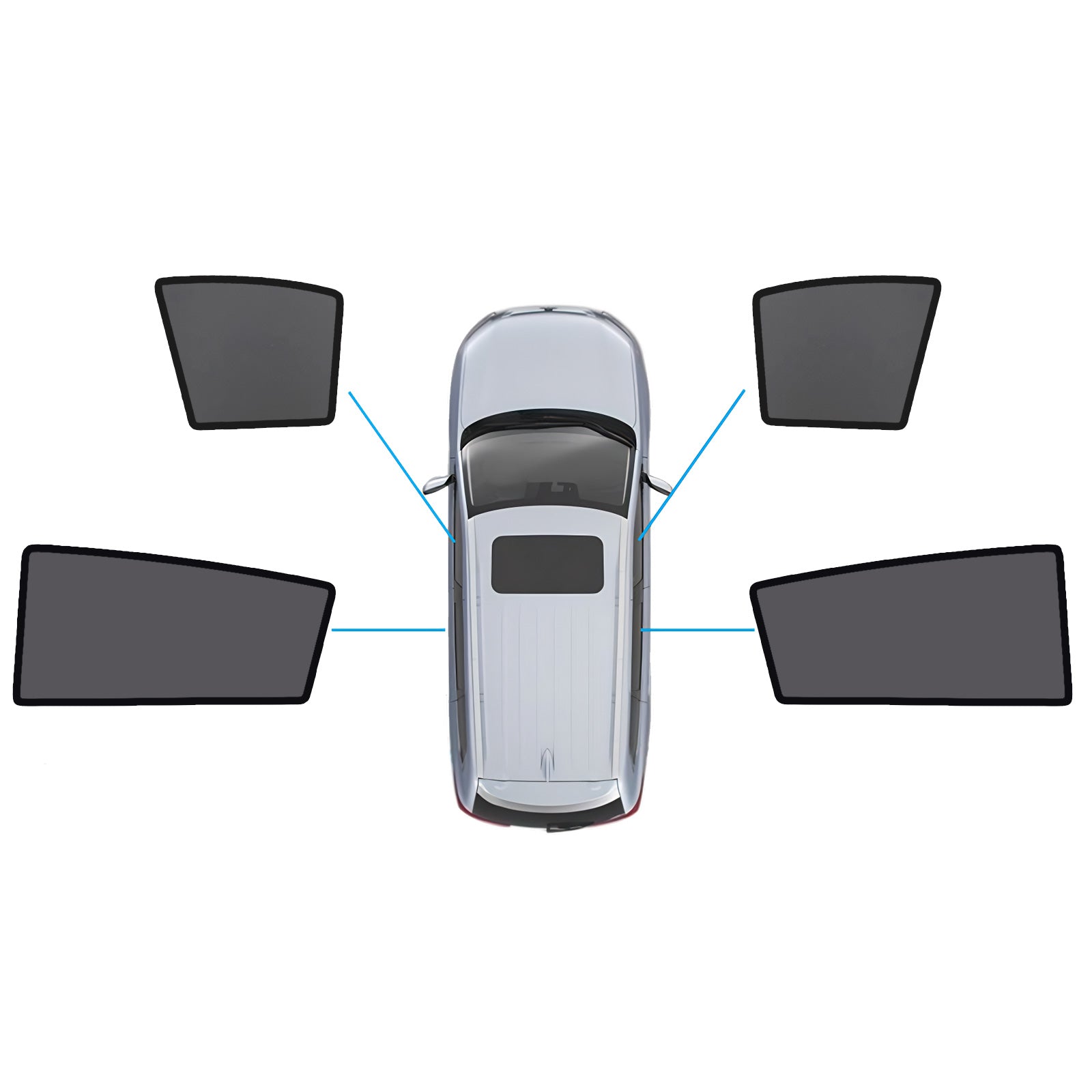 Magnetic Sun Shades Suitable For Nissan Tiida 2004-2010 C11 Hatch Front Windows-0