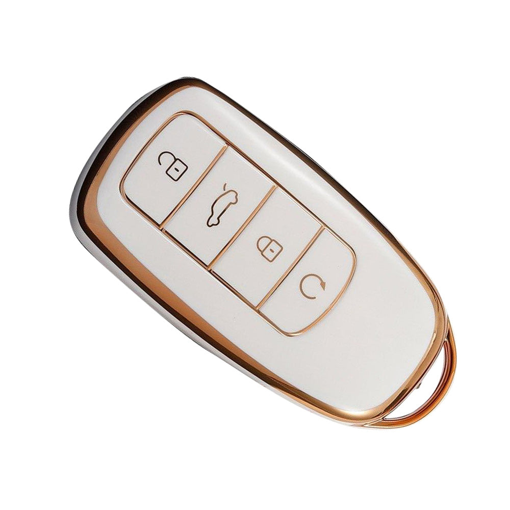 Car Remote Key Fob Case Cover Suitable For Chery Omoda 5 TPU Beige-3