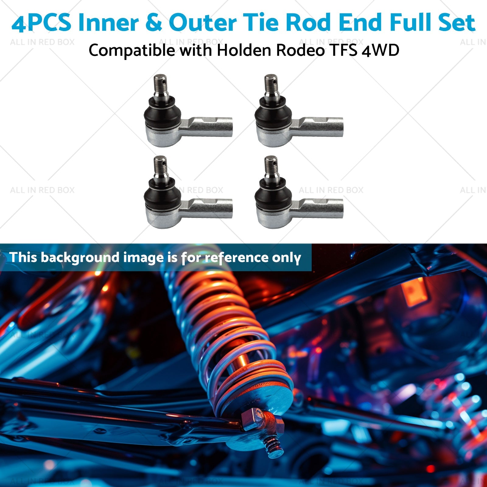 4PCS Inner  and  Outer Tie Rod End Full Set Suitable for Holden Rodeo TFS 4WD 89-03-4