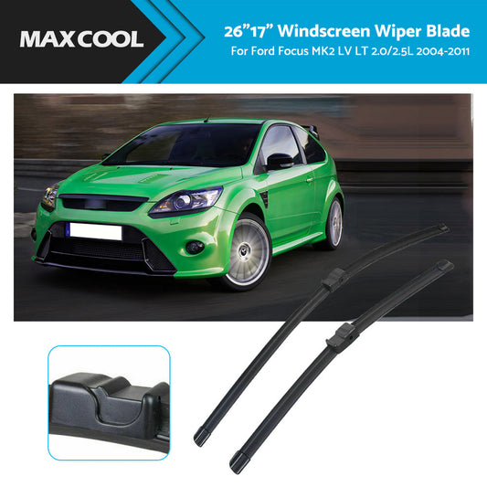 Pair Front Windscreen Wiper Blades 26 inch   17 inch  Fits For Ford Focus MK2 2004-2011-0
