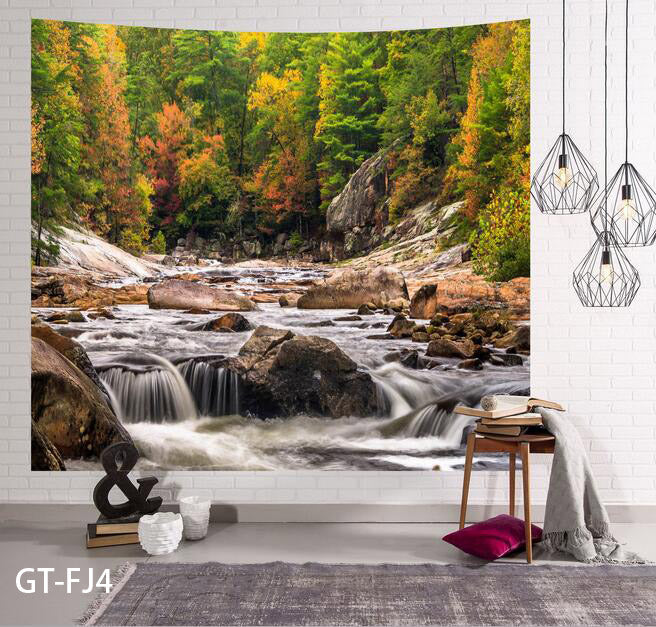 3D Forest Tree Tapestry Wall Hanging Bedspread Throw Blanket Mat Home DecorCloth-4