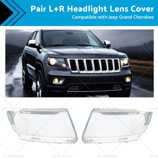 Pair LR Headlight Lens Cover Replacement Suitable for Jeep Grand Cherokee 11-13-0